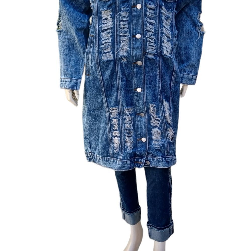 5695...Thrill Denim Collection-Long Jacket - Picture 3 of 9